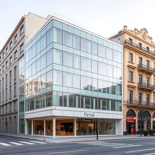 Exterior del edificio de oficinas de Penal Solutions Iberia, ubicado en una calle c칠ntrica de Madrid.