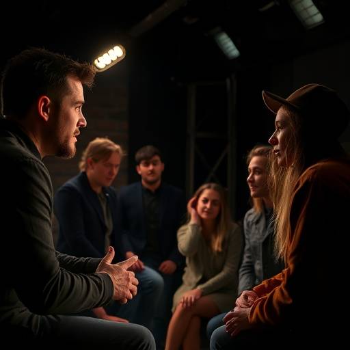 Image du cours de jeu d'acteur avancé mettant en scène des acteurs professionnels en performance